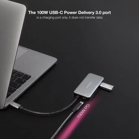 Nanocable Hub USB-C 5 en 1 Gris 15cm 10.16.1005